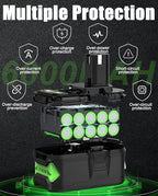 6.0Ah for ryobi 18v ONE+ Battery, with ryobi 18v System Cordless Power Tools and Chargers, P102 P108 P103 P104 P105 P107 P109 P122(4 pcs)