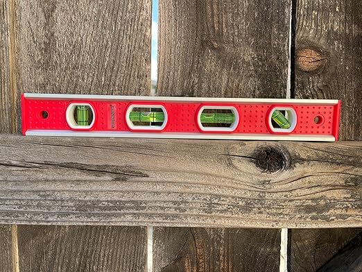 Swanson Tool Co TBL001M 12 inch Aluminum Frame Magnetic Toolbox Level with Pitch Vial, Top Read Views, with 3 Rare Earth Magnets and 4 Bubble Vials for 0°/90°/45° Measurements