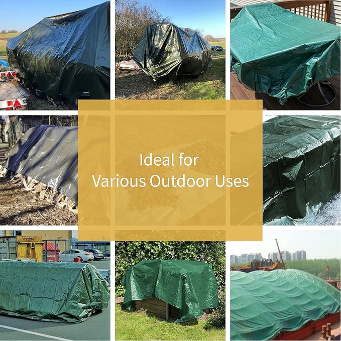 GUARD SHIELD Heavy Duty Tarp 20x30 Feet Green Multi Purpose Thick Waterproof Poly Tarp Cover 10mil