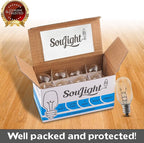 Salt Lamp Bulb -15 Watt Replacement Bulbs for Himalayan Salt Lamp & Baskets, Scentsy Plug-in & Wax Warmers, Night Lights. T20 E12 Socket with Candelabra Base, Clear, 8 Pack