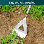 Berry&Bird Dutch Hoe, Stainless Steel Head with Wooden Handle Weeder, Women Heavy Duty Garden Tool for Weeding and Cultivating