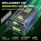 XAVITO Replacement for Greenworks 60V Battery 5.0Ah, New Upgraded 5X Longer Runtime, Compatible with Greenworks 60V Cordless Power Tool, for 60V Battery LB60A02 LB60A03 LB602 LB6025