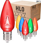 HLO Lighting Smooth C9 Christmas Lights | Multicolor LED Bulbs for Indoor & Outdoor Christmas Decor | Set of 500