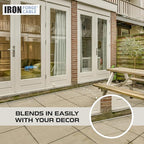 Iron Forge Cable Weatherproof 100 Ft Outdoor Extension Cord with 3 Outlets - 16/3 SJTW Heavy Duty Beige Extension Cord 3 Prong - 10 Amp Power Cable