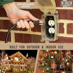 Weatherproof Black Extension Cord 200 ft, 16/3 SJTW 200 Foot Long Outdoor Extension Cord 3 Prong, Heavy Duty Exterior Power Cable Great for Outdoor Lights, Landscaping & Lawn - UL Certified