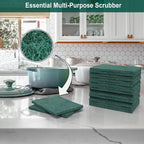 100 Pack Heavy Duty Scouring Pads 3x4 Inch – Green Scrubbing Pads, Non Scratch Bulk Scrub Pads for Kitchen, Dishes, Pots, Pans, Grill & Household Cleaning – Reusable Multipurpose Scrubber Pads