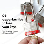 Lion Locks 48 Keyed Alike Padlocks with 2" Long Shackle, 96 Keys - Padlocks for Outdoor Use, Locks with Keys, Hardened Steel Case, Pick Resistant Brass Pin Cylinder for Hasp Latch, Locker, Gate