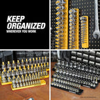 OEMTOOLS 22238 6 Piece SAE and Metric Socket Tray Set, SAE and Metric Socket Storage for Sizes 1/4", 3/8”, and 1/2" Drive, Socket Holders and Socket Organizer Tray for Toolbox, Black and Yellow