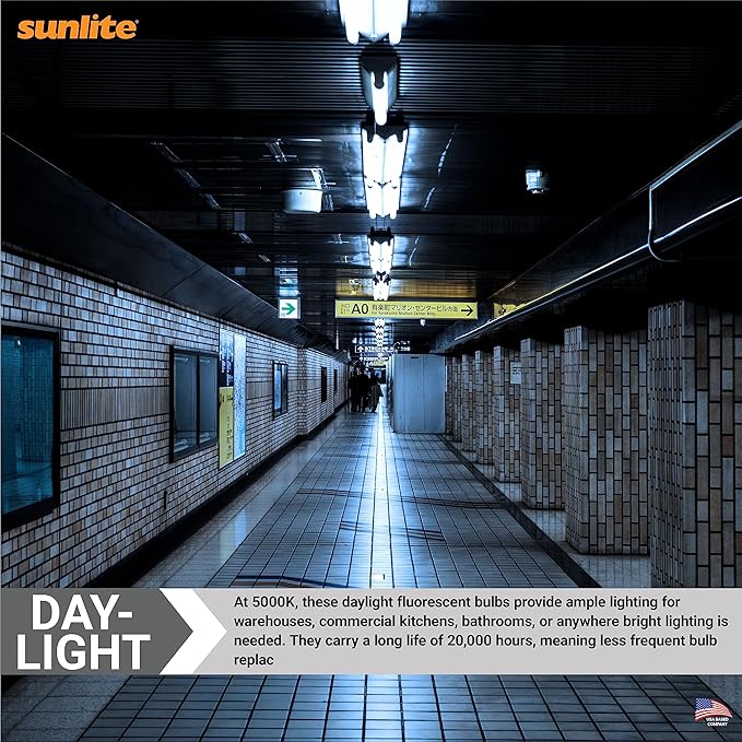 Sunlite 30342 F28T5/850 4 Foot T5 Linear Fluorescent Lamp, 28 Watts, 2500 Lumens, 5000K Daylight, Miniature G5 Bi-Pin Base, ROHS Compliant, High Performance Straight Tube, 40 Pack