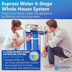 Express Water Whole House Water Filter System | ESSENTIAL | 3 Stage Whole Home Filter, Top-Tier Filters Produce Overachieving H2O, Significantly Reduces Chlorine & Sulfur Smell/Taste, Healtheir Skin