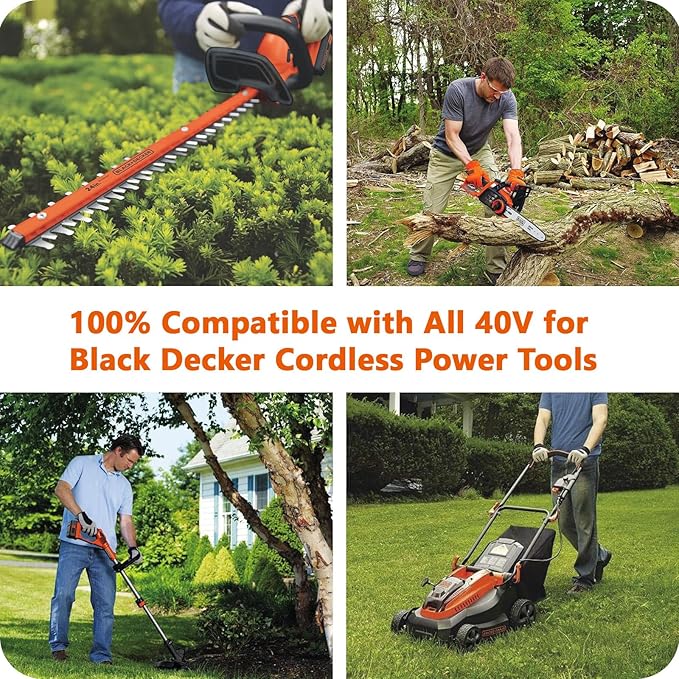 4 Packs 40V 3000mAh Replace Long-Lasting Battery for Black and Decker 40V Lithium Battery, Compatible with Black and Decker 40 Volt LBX2040 LBXR2036 LBXR36 LBX2540 LST540 & Power Tools