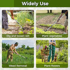 Weed Puller Tool with Long Handle - 44" Heavy Duty Manual Weeder & Garden Hoe, 2 in 1 Uprooting Tool for Yard, Lawn, Flower Bed, and Patio, Durable Weed Remover for Gardening