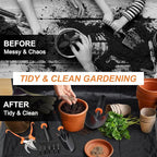 Joyfair Garden Tool Set, 5 Pcs Gardening Tools for Women & Men, Gardening Hand Tool Kit with Pruning Shear, Repotting Mat, Transplant Trowel, Hand Rake, Heavy-Duty Plant Supplies for Indoor & Outdoor