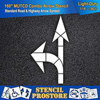 Pavement Stencils - 160 inch - Straight & Turn Combo Arrow KIT for MUTCD, FHWA, Road & HWY DOT - (3 Piece) - 160" x 90" x 1/16" (63 mil) - Light-Duty