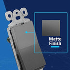 LIDER Minimalist Design Matte Finish Lighted Decorator Switch, Frameless Paddle Light Switch with Locator Light, Grounding Screw, 15A 125V, UL Listed, LS15-1P-SG5P, Space Gray, 5 Pack