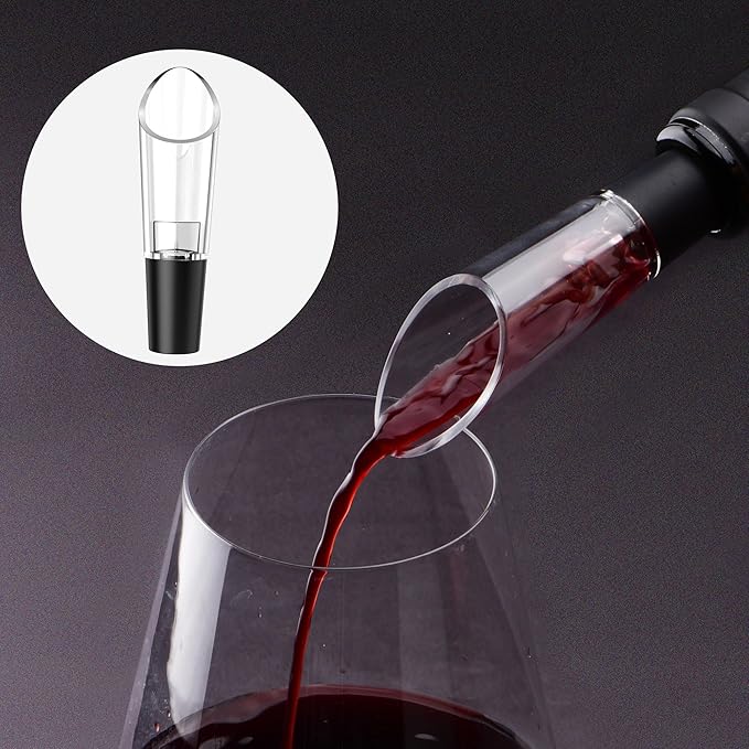 Electric Wine Bottle Opener Set, 5-in-1 Rechargeable Wine Gift Set with Charging Station, Foil Cutter, Aerator Pourer, Wine Stopper