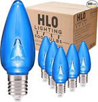 HLO Lighting Smooth C9 Christmas Lights | Blue LED Bulbs for Indoor & Outdoor Christmas Decor | Set of 500
