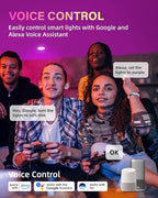 2 Pack Smart Recessed Lighting 6 Inch, Ultra-Thin LED Recessed Lighting 12W 1200LM Smart Downlight with Junction Box, Compatible with Alexa/Google Assistant - ETL and Energy Star