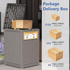 Upgrade 48 Gallon Package Delivery Box for Porch with Sign, Outdoor Storage with Lockable Secure, Large Double Wall Resin Outdoor Package Delivery and Waterproof