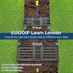 Heavy Duty Lawn Leveling Rake 30x10 with 70" Adjustable Handle - Commercial Grade Landscape Grading Tool, Foldable Yard Leveler for Soil Sand & Topdressing | Stainless Steel + Ergonomic Design