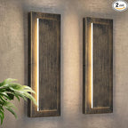 tewei LED Outdoor Wall Lights, 15.7'' Modern Outdoor Indoor Wall Sconce Large Exterior Lighting Fixtures Outside Front Door Lights for House, Hallway, Warm White 3000K, Antique Black, 2 Pack