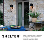 Hinkley Shelter Medium Outdoor LED Wall Mount Lantern - Minimalist Style, Dark Sky-Compliant, Solid Aluminum/Clear Seedy Glass - Hematite