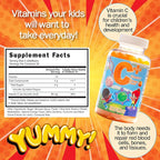 Kids Vitamin C+ Jellybeans 80mg - Natural Orange Flavor- Gluten Free -Vegan Friendly - Non GMO