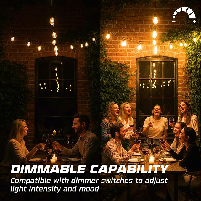 OHLECTRIC Amber Night Light Bulbs (10-Pack) 11-Watt S14 Sign Bulb, Decorative Light Bulbs, E26 Medium Base, Colorful Bulbs, Dimmable, Sign Replacement Lamp for Indoor & Outdoor Use. Avg Hours 5000