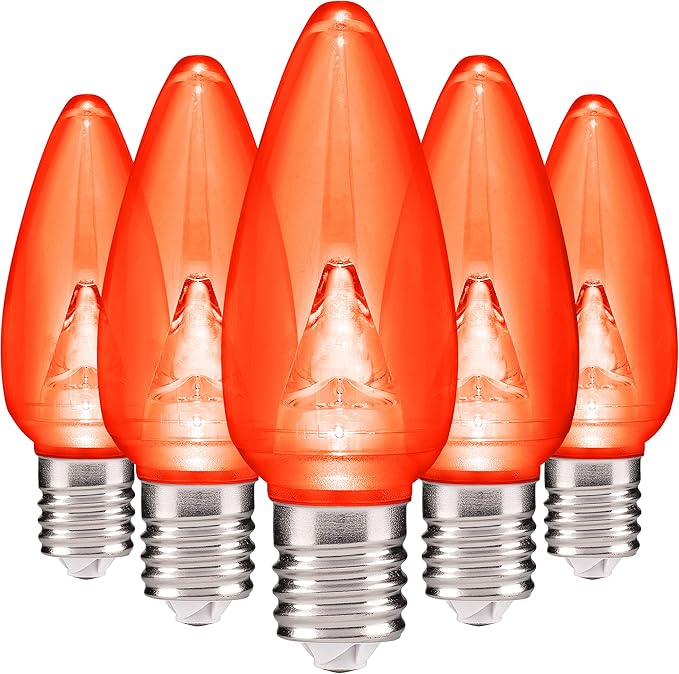 HLO Lighting Smooth C9 Christmas Lights | Orange LED Bulbs for Indoor & Outdoor Christmas Decor | Set of 500