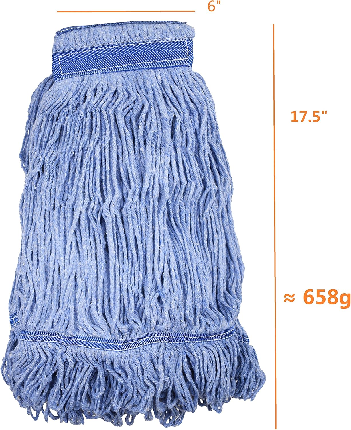 Mop Head Replacement Commercial Heavy Duty String Blue Wet Mop Heads for 3 Typs Commercial Mop Handle(1,Large)