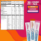 Super C Singles to Go Powder Packets, Water Drink Mix, Variety Pack, Orange, Raspberry & Pink Lemonade, On-The-Go, 30 Count