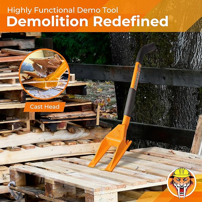 30" Oval Handle Demolition Bar - Tight Space Demo Bar - Versatile Multi Tool - For Home, Bathroom Renovations & DIYs - Trusted by Contractors, Restoration Professionals