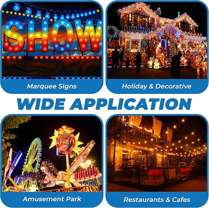 OHLECTRIC 10 Pack - S11 Ceramic Orange Night Bulbs | Dimmable | 7.5W Incandescent Light Bulb with E26 Medium Base | 40 Lumens Brightness | 2700K Warm White Light for Home Illumination