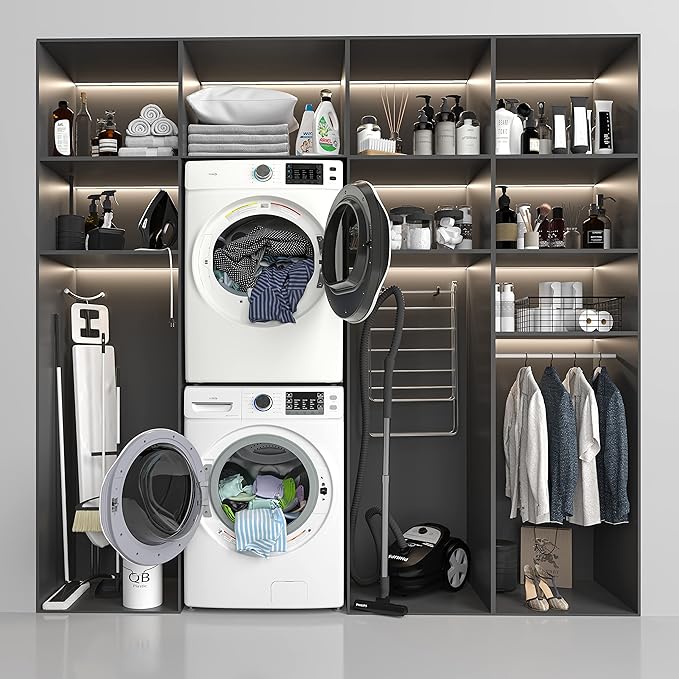 KoolMore FLD-8CWH, White Front Load 8 Cu. Ft. Dryer, Capacity Home Unit with Wrinkle Release Steam Function and Smart Sensor Dry Technology, Stainless-Steel Drum [240V], X-Large (27")