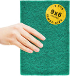DecorRack 6 X-Large Scouring Pads 9" x 6" Extra Large Dish Pad for Heavy Duty Cleaning, 100% Bigger Than Standard Size (6 Pack)