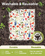 6 Pack Swedish Dishcloths for Kitchen - Reusable Dish Cloths for Washing Dishes Absorbent Cute Funny Kitchen Towels Cleaning Sponge, Floral Bird