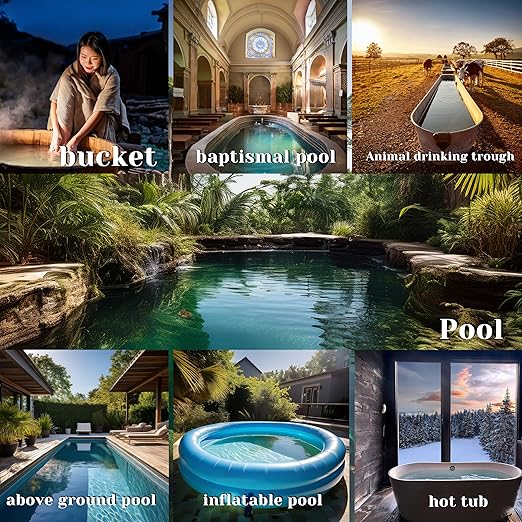 3000W 240V Fully Submersible Water Heater for Bathtub & Inflatable Pool – Portable Immersion Electric Heater with GFCI & Thermostat for Baptistry, Bucket, Above Ground Pool and Hot Tub