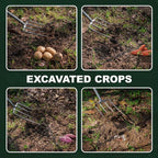 Pitchforks for Gardening Compost Digging Spading Cultivating Aerating Garden Fork Heavy Duty Yard Fork Gardening 4 Prong Compost Spade Fork 43 Inch Steel Pitchfork with D-Handle