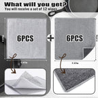 Navona 12Pack Steel Wire Dishcloth, Include 6Pack Triple-Layer Steel Wire Cleaning Cloth, 6Pack Dry and Wet Dual-Use Steel Wire Cleaning Cloth, Powerful Cleaning for Cookware, Sinks, Dishes