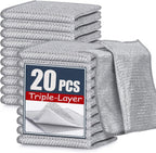 Navona 20 Pcs New Upgrade Steel Wire Dishcloth,Triple-Layer Steel Wire Cleaning Cloth,Powerful Cleaning Non-Scratch Wire Dishcloth Rag for Cookware, Sinks, Dishes, Stove Tops, 20pack, NA-608