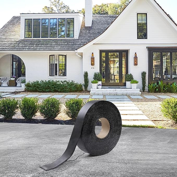 Boshen 1 Roll 1.57in x 33 FT Asphalt Crack Tape Self-Adhesive Asphalt Crack Filler Asphalt Joint Repair for Driveway Parking Lot Roof Asphalt Cement Road(3mm Thick), No Torch Required