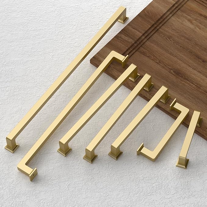 FILTA 3 Inch(76mm) Hole Centers Gold Cabinet Pulls(Set of 10),Gold Cabinet Pulls Zinc Alloy Kitchen Cabinet Handles Cabinet Hardware for Cabinets Cupboard Drawer