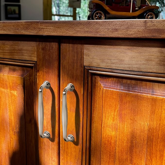 TUNNY 5 Pack Cabinet Handles-12.6"/320mm Screw Spacing Brushed Nickel Furniture Hardware Handles for Kitchen Cabinets Bedroom Dresser Wardrobe Cabinet Pulls