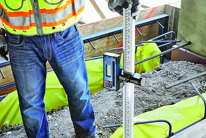 BOSCH GRL4000-80CHVK-S REVOLVE 18V Connected Self-Leveling Horizontal/Vertical Rotary Laser Kit, Includes Tripod, Grade Rod, Receiver, Battery Adapter, 4 D Batteries, Carrying Case, & Accessories