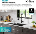 KRAUS Bolden Touchless Sensor Commercial Style 2-Function Single Handle Pull Down Kitchen Faucet in Matte Black, KSF-1610MB