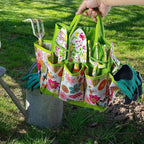 41-Piece Premium Gardening Tool Set, Stainless Steel Heavy Duty Gardening Tool Kit, with Non-Slip Rubber Grip, Storage Tote Bag, Outdoor Hand Tools, Ideal Gardening Gifts for All (Pink Floral)