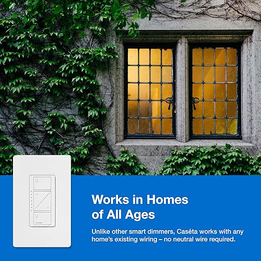 Lutron Caseta Original Smart Dimmer Switch Kit, 2 Dimmer Switches, 2 Wall Plates, 2 Pico Remotes, and Smart Hub, Works with Alexa, Apple Home, Google Home, 3 Way, 150W, No Neutral, P-BDG-PKG2W-A