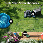 BN-LINK 25 ft Outdoor Extension Cord w/3 Inline Outlets 16/3 Gauge, SJTW Green for Landscaping & Holiday Decorations, Grounded, ETL Listed