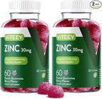 Zinc Gummies Adult & Teens - 30mg - Immune Health Support & Antioxidant Support - Vitamin Zinc Supplement - Vegan, Gelatin Free, GMO Free - Tasty Chewable Berry Flavored Gummy
