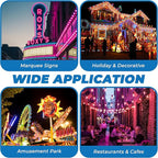 OHLECTRIC Purple Night Light Bulbs (10-Pack) 11-Watt S14 Sign Bulb, Decorative Light Bulbs, E26 Medium Base, Colorful Bulbs, Dimmable, Sign Replacement Lamp for Indoor & Outdoor Use. Avg Hours 5000